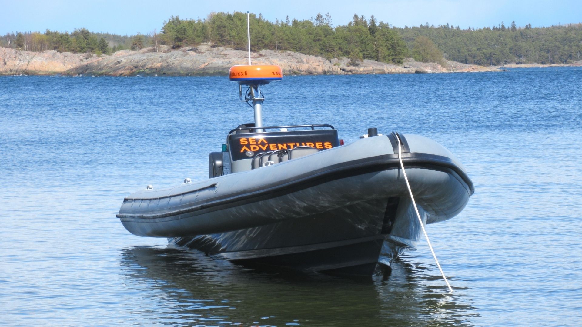Sea Adventures RIB anchored in Porkkala